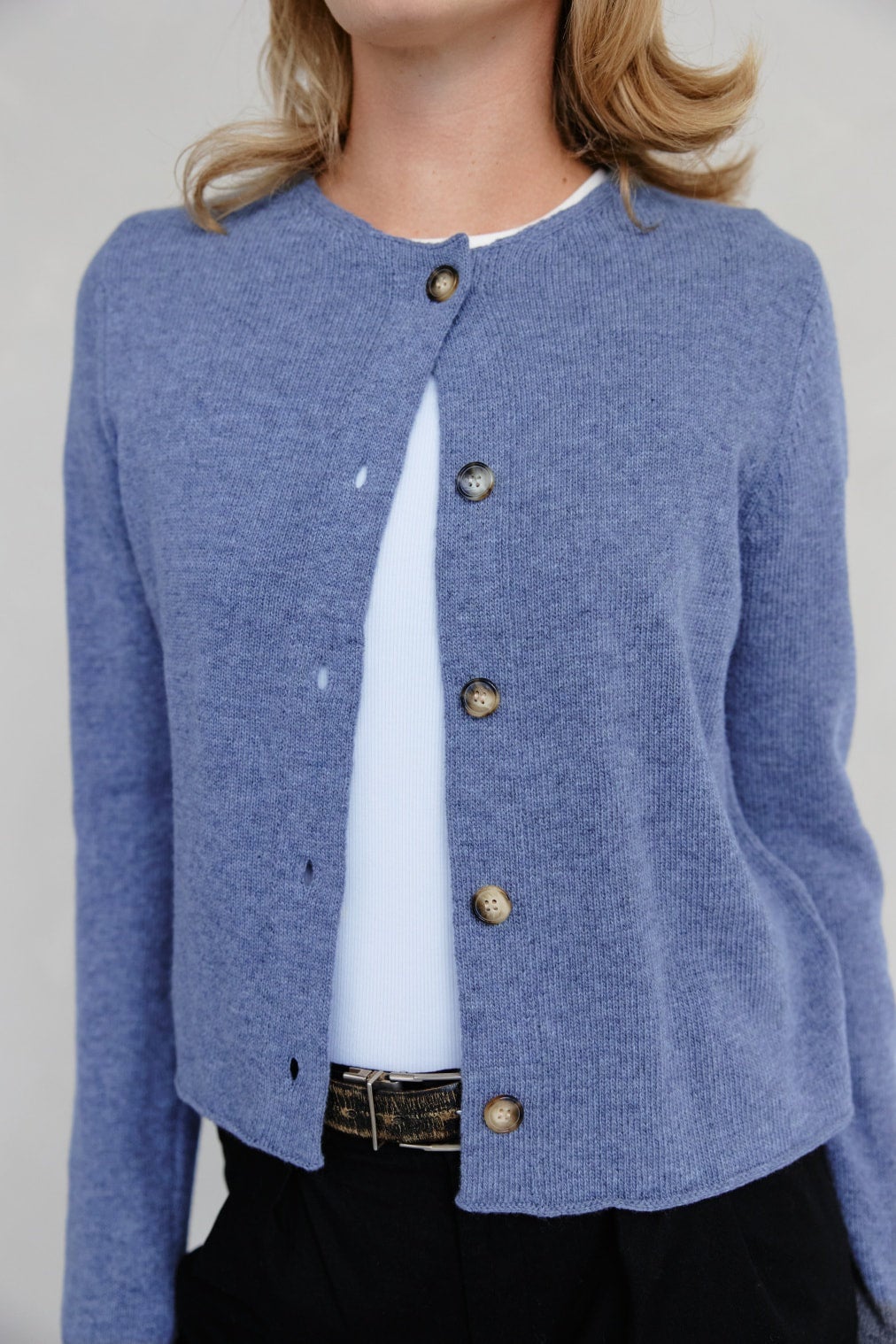 Cinq A Sept Millie knitted cropped cardigan - Blue